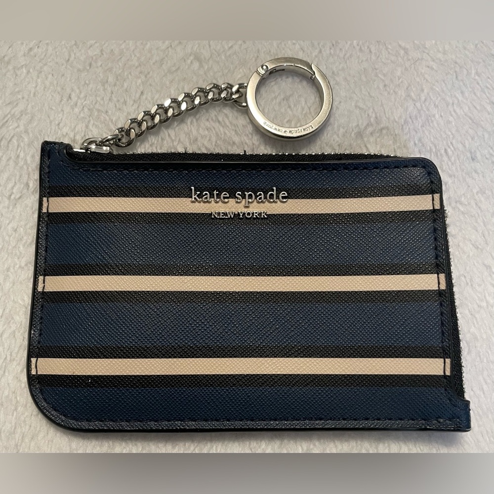 Kate Spade Navy Stripe Card Holder‎